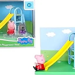 PEPPA PIG Playground Slide Themed Preschool Toy and Danny Dog, Includes 2 Poseable Figures,Playset Playground Slide Accessory and Scene Cards, Toy for Girls and Boys Ages 3+-image-27