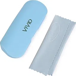 vivid Vision Unisex Adult Lightweight Eyewear Specs Case Cover | Free With Cleaning Cloth | Protect Eye Glasses | Plastic | Spectacles | Cases | AP - 341 (KOUTI - O)_SKY BLUE with Cloth-picture-36