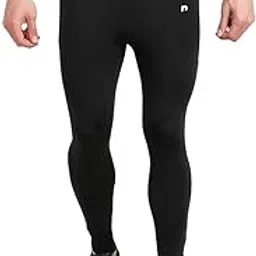 NEVER LOSE Solid Men Army Print Elastic & Full Black Tights-picture-17