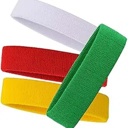 R-LON Workout Headband for Women & Men - Moisture Wicking & Non-Slip Exercise Hairband or Sports Sweatband -Ideal for All Sports Like Tennis, TT, Badminton, Running and Yoga (4 PC) a76-image-30
