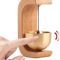 Wooden magnetic door bell with Brass Singing Bowl, Touch Activated Sound-picture-29
