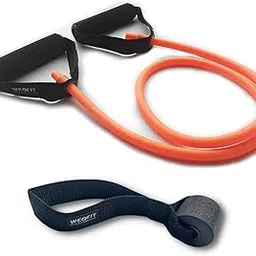WErFIT® Resistance Tube Exercise Bands with Free Door Anchor for Stretching, Toning & Full Body Workout (15-20kg) Resistance Tube (Orange)-picture-31