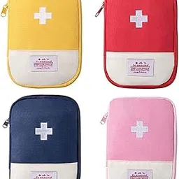 JJLFresheners 4Pcs Empty Travel Mini First Aid Pouch, Portable Outdoor First Aid Medical Rescue Bag Multi-Function Emergency Medicine Storage Organizer Bag Health and Household Supplies (Small)-picture-15