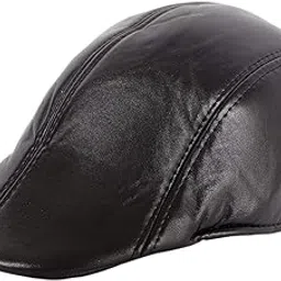 fashion sutra Prime Men's Black Leather Golf Cap-picture-31