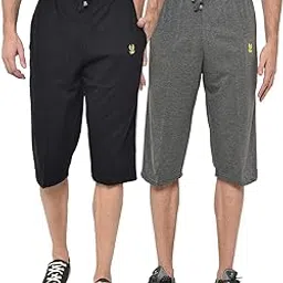 mack jonney Men Cotton Blended Slim Fit Capris-3/4Th(Pack of 2)-C2_Blk_C1_Ant_0002-P-picture-22