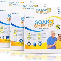 Soak Shield Adult Diaper, Unisex Pant Style, 76-126 cm Waist, 10 Hours Protection, Pack of 3, (XL- Extra Large)-picture-12