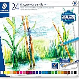Staedtler Premium Watercolour Pencils 24 Colours In Metal Box Packing|Multicolor-image-35