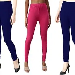 tanu Women's Cotton Leggings | Ultra-Soft, Stretchable and Comfortable | Casual Slim Fit Full Length Leggings for Women and Girls | Combo Pack of 3-picture-47