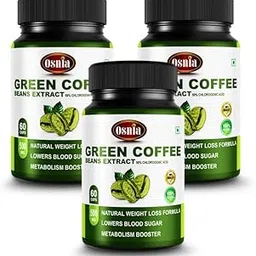 Osnia Green Coffee Extract with 50% Chlorogenic Acid 500 Mg Veg Supplement | Support Good Digestion, Boost Energy & Reduce Waist| - 60 Capsules (Pack of 3)-picture-39