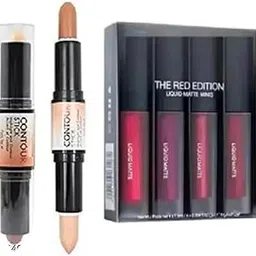 2-in-1 Cream Highlighter and Contour Stick, Brown and Tan Shade, Easy-to-Blend Formula with Brush for All Types of Makeup-picture-11