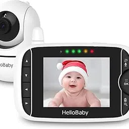 HelloBaby HelloBaby Video Baby Monitor with Remote Camera Pan-Tilt-Zoom, 3.2' Color LCD Screen, Infrared Night Vision, Temperature Display, Lullaby, Two Way Audio, with Wall Mount Kit-picture-12