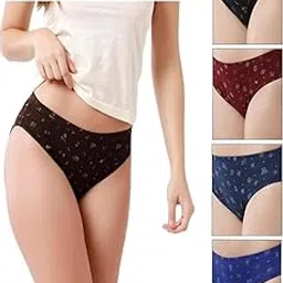 Women’s Cotton Printed Bikini Panties – Pack of 5 Soft Stretchable Mid-Rise Briefs for Everyday Comfort-image-1