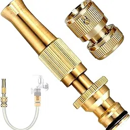 Brass Nozzle Water Spray Gun Adjustable Twist Jet Hose Powerful Pressure Booster Washer Multipurpose for Gardening & Washing Care Bike (Pressure Washer Nozzle)-picture-44