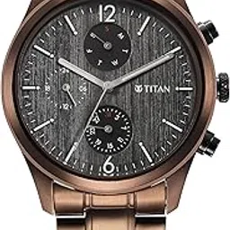 titan Neo Splash Quartz Multifunction Anthracite Dial Brown Stainless Steel Strap Watch for Men - NT1805KM08-picture-51