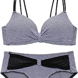 spiaty Cotton Polyamide Check Printed Wirefree Padded Attractive Designer Lingerie Bra Panty Set for Women's|Regular wear|Casual Wear-picture-16