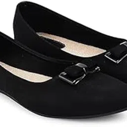 Women's Classic Black Ballet Flats with Bow Detail, Casual Comfort, Offical Belly-picture-54