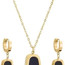 palmonas Black Onyx Set for Women - Gift For Women & Girls, Waterproof & Anti Tarnish-picture-44