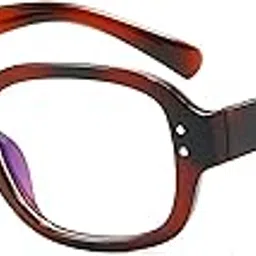 4Flaunt Dotted Series Blue Light Blocking Retro Y2K Rectangle Computer Glasses | Anti Glare, Lightweight & Blocks Harmful Blue Light & UV Rays | Medium (50-23-140 mm) image 1