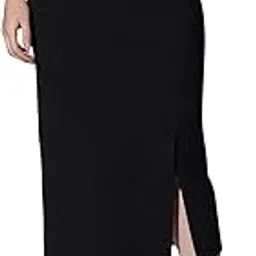 Women Mid-Rise Solid Stretchable Front Slit Midi Workwear Pencil Skirt-image-42