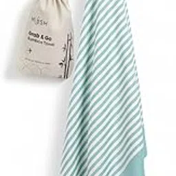 Mush Grab & Go Bamboo Travel Towel | 100% Bamboo Bath Towel for Beach, Hiking & Gym Towel for Men Workout | Compact Towels with Travel Bag | 60x120 cms, 250GSM Quick Dry & Featherlight | Aqua-image-97