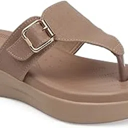 charmwalk Women’s Stylish Comfortable Wedge Flip-Flops with Adjustable Buckle – Casual Sandals for Ladies-picture-26