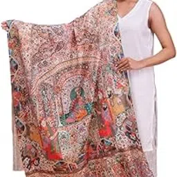 swi with label Women's Multi Printed Darbar Design Wool Shawl_5586_Multi-picture-10