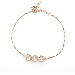 gargi by p.n. gadgil and sons | 925 Sterling Silver | Rose Gold Polish | Studded Trio Bracelet | Adjustable | Gift for Women and Girls | With Hallmark & 925 Stamp-picture-10