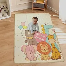 StarAndDaisy Play Mat for Babies, Toddlers & Infants/Baby Mats for Floor with Double Sided, Water Proof/Baby Play Mat for Kids Reversible & Foldable Design (Jungle +Giraffe)-picture-10