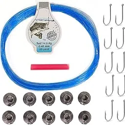 Pyengora Fishing Hooks Combo Set | Fishing Accessories | 50 MT Length,14.5Kg Weight Capacity Fish Wire, 10 Pcs Fish Hooks, 10 Pcs Weight with Floater-picture-27