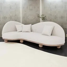 WOODZONE HANDICRAFTS 3 Seater Velvet Upholstered Sofa Set – Luxury Home & Office Furniture-image-4