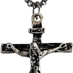 rich and famous Crucifix Jesus Christ Cross Pendant Silver Plated For Men and Women-picture-32