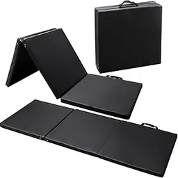 IRIS Tri-Fold Gymnastics Mat, 6' x 2' PU Leather Thick Tumbling Mat with Carrying Handles, Non-Slip Exercise Mats for Home Fitness, Aerobics, Stretching, Yoga, Core Workouts and Martial Arts-picture-18