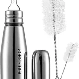 PGD Premium-Grade Regular Design Stainless Steel Baby Feeding Bottle and Cleaning Brush Set for Newborns, Infants, Toddlers, and Kids (Slim 250ml Cleaning Brush)-image-85