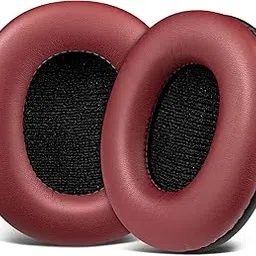 SOULWIT Earpads Replacement for Sony MDR-7506 MDR-V6 MDR-V7 MDR-CD900ST Monitor Headphones, Ear Pads Cushions with Softer High-Density Foam - 7506 PL Burgundy image 1