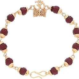 Gold Polish Rudrax Beads Rakhi Bracelet For Men and Women.-image-26