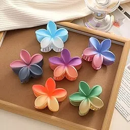 4 pcs Large Floral Hair Claws Multi-Color Romantic Style Accessories Hairstyling Minimalist Sweet Acrylic Flower Claws, Middle Size Shark Clip Beach Hairstyles Simple Colorful Egg Bohemian Claw-picture-50