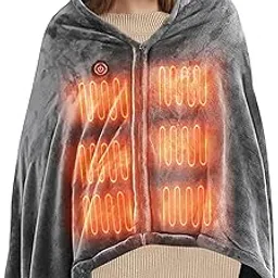 Luteti Portable USB Heated Blanket Battery Operated, USB Heated Blanket 3 Heating Levels Without Battery Pack, Plush Flannel Wearable Electric Heated Blanket-picture-28