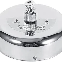 LAFILLETTE Retractable Stainless Steel Clothesline, Clothes Line Dryer with Adjustable Nylon Rope String for Hanging Drying Bathroom, Laundry, Hotel, Indoor & Outdoor (Round), 1 Count, Silver-image-14