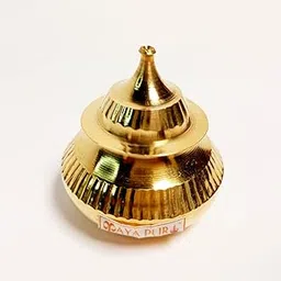MAYAPURI Handmade Pital Sindur Dani | Sindoor Dibbi/Kumkum Box, Golden-picture-32