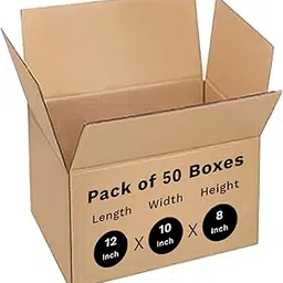 BonKaso 3 Ply Corrugated Boxes for Packaging | 12"x10"x8" (Pack of 50) | Brown Cardboard Packing Boxes for Shipping, Moving & Storage | Carton Boxes for Courier & Goods Transportation.-image-3