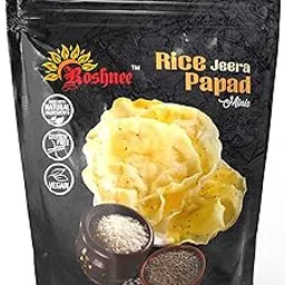 Roshnee Rice Papads (Rice Jeera) 80 Gm X 3 | 240 Gm| Pure Vegetarian Papad | No Artificial Flavours, Preservatives Or Artificial Colours | Gluten Free. - Rice Jeera-picture-56