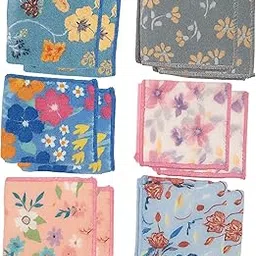 WLL Cotton Ladies Handkerchief Multi Set of 3,6,12 Pcs Soft Rumal for Women | Floral Design | Lightweight & Skin-Friendly | Girls Rumal | Handkerchief for Daily Use-picture-53
