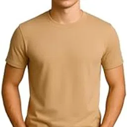 vastra vision Plain Bamboo Cotton Half Sleeve Round Neck T-Shirt - Ultra Soft, Breathable & Eco-Friendly Casual Wear Tshirt for Men-picture-48