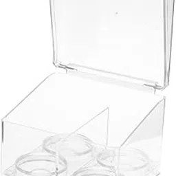 MERISHOPP Beauty Cotton Pads Storage Box Dispenser for Bathroom 4 Egg Holes 2 Grids-picture-40