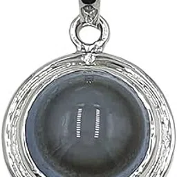 925 Silver/Chandi 18 Carat Natural Black Sulemani Hakik Third Eye Hakik Eye Hakik Haqiq Gemstone Pendant/Locket for Men and Women-image-8