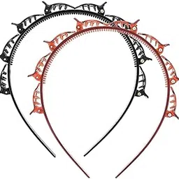 brahmani villa Double Layer Twister Plait Headbands for Girls, Womens, Bridal, Wedding, Hair Accessories, Party Barrettes for Thin or Thick Hair, Double Bangs Hairstyle Hairpin, Alligator Clips, Pack of 2 in Black, Brown, Casual, Daily Use, Free Size, Salon, Facial, Hair Styling, Haircut, Special Occasion-picture-48