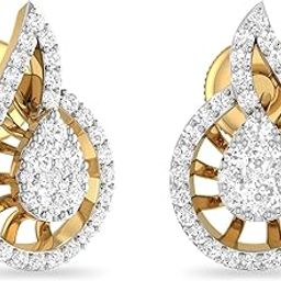 pc jeweller Yellow Gold and Solitaire Stud Earrings for Women-picture-1
