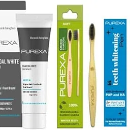 PUREXA Charcoal White Toothpaste with Bamboo Brush & Teeth Whitening Pen – Whitening, Plaque Removal, Fresh Breath, Enamel Protection-picture-23
