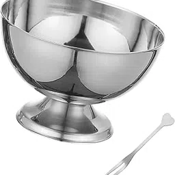 CALANDIS Ice Cream Cup Sturdy Portable Fruit Bowl for Home Graduations Birthday Party M Silver | Glassware image 1