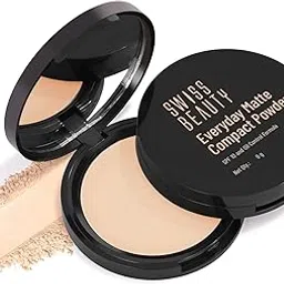 Swiss Beauty Everyday Matte Compact with SPF 10 | Oil-Control Formula | Blurs Pores | Soft-Focus Finish | Enriched with Vitamin E | Shade- 04 Honey, 9g image 1